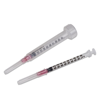 Monoject™ Tuberculin Syringe with Permanent Needle, Rigid Pack, 0.5ML, 28GA x 0.5IN, 100/ea, 500/CS