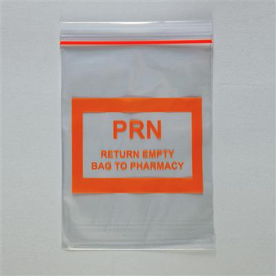 PRN Bags, Orange, "Return Empty Bag to Pharmacy", 6" x 8", 100/CS  