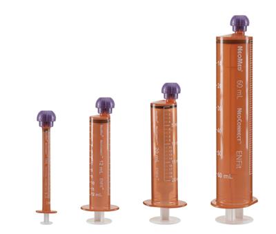Sterile 3ml Pharmacy Syringe, ENFit, Individually Packaged,(Amber Barrel White Gradient Markings)