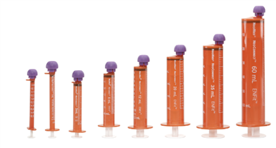 Sterile 6ml Pharmacy Syringe, ENFit, Individually Packaged,(Amber Barrel White Gradient Markings)