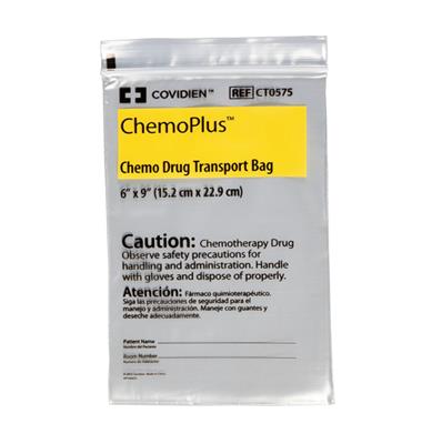 Chemotherapy Drug Transport Bag Ziplock Closure Safelock 6 X 9 Inch White / Yellow Block 200/case