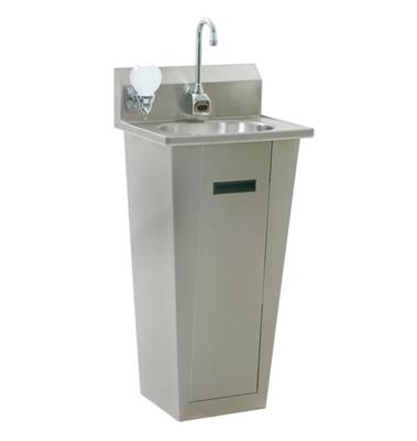 SPECFAB* Hand Sink with Pedestal Mounted Base, Includes 3 Sided Flat (No Access Door) Custom Non-Tap