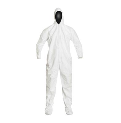 Coverall, Zipper Front, Hood, Elastic Wrist And Ankle, Stormflap, Large, Bulk Packed, 25/CS 