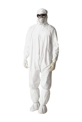 Coverall, Zipper Front, Elastic Wrist And Ankle, Stormflap, Large, Bulk Packed, 25/CS