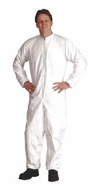Coverall, Zipper Front, Elastic Wrist And Ankle, Stormflap, XL, Bulk Packed, 25/CS