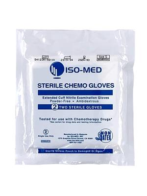 Sterile Chemo 12" Extended Cuff, Powder-Free Nitrile Synthetic Glove - Small , 200 Pair/CS 50 Pair/E