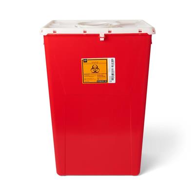 PG-II Flat Sharps Container with Port Lid, Red, 18 gal., 1/EA 7/CS