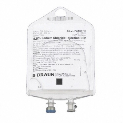 Sodium Chloride 0.9% Intravenous IV Solution Flexible Bag SOD CHL,IVSOL 0.9% 50ml/100ml Fill