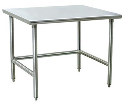 24x24x35 Cleanroom Table w/14 gauge/304 Stainless Steel Electropolished Top, Rolled Edge Front & Bac