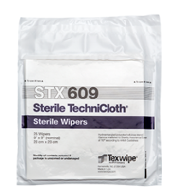 Sterile TechniCloth 9" x 9" (23 cm x 23 cm) nonwoven, cellulose/polyester blend wiper