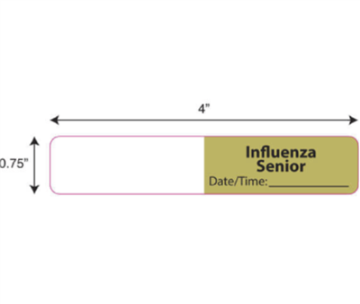 Flag Warning Labels - Influenza Senior Vaccine, 1000/EA