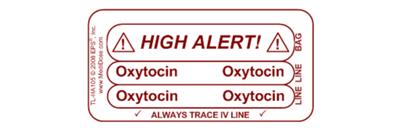 Line Tracing Label - Red Text on White Background - Oxytocin 1000 labels/roll