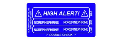 Line Tracing Label - NOREPINEPHRINE White Text on Medium Blue Background 1000/Labels/roll