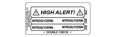 Line Tracing Label - NITROGLYCERIN Black Text on White Background 1000/Labels/roll