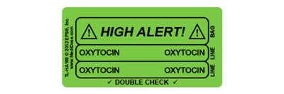 Line Tracing Label - Black Text on Green Background - Oxytocin 1000 labels/roll