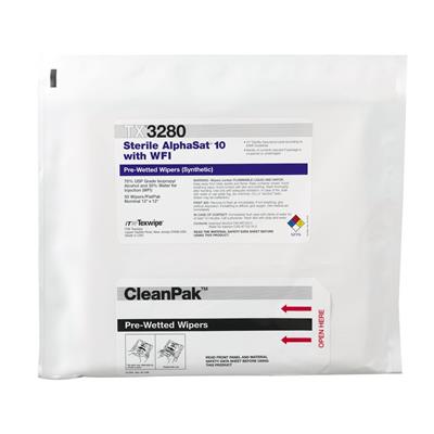 Sterile AlphaSat® 10 w/ WFI 12" x 12" (31 cm x 31 cm)  pre-wetted w/ 70% IPA/30% WFI, 50/EA, 250/CS