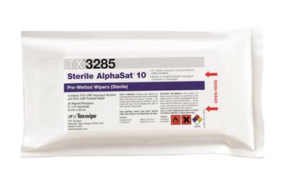 Sterile AlphaSat® 10  9"x9" (23cm x 23cm), folded pre-wetted w/ 70% IPA, 20/EA, 400/CS