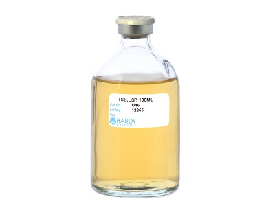 Tryptic Soy Broth (TSB) 100ml fill 100ml bottle w/ needle-port septum, 20/CS