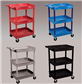  Utility Cart w/ Three Tub Shelves, Three tub shelves with roll-stop edges, Molded Handles,Shelf Cle