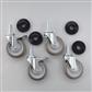 Casters For Adjustable Wire Shelving, Steel Frame, Polyurethane Wheel, 4/CS