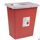 SharpSafety Sharps Container, Hinged Lid, Red, 12 Gallon
