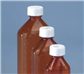 Amber Plastic Oval Bottles, Graduated with Child Resistant Caps, 12 oz., 38/CS