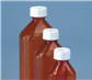 Amber Plastic Oval Bottles - Graduated with Child Resistant Caps, 2 oz, 100/CS