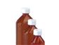 Amber Plastic Oval Bottles - Graduated with Child Resistant Caps, 8 oz, 60/CS