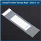 Tamper-Evident Syringe Bags, Clear, 2" x 8", 1,000 bags/CS