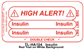 Line Tracing Label - Insulin Red Text on White Background 1000/Labels/roll