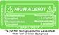 Line Tracing Label - Norepinephrine Levophed White Text on Green Background 1,000 Labels/EA
